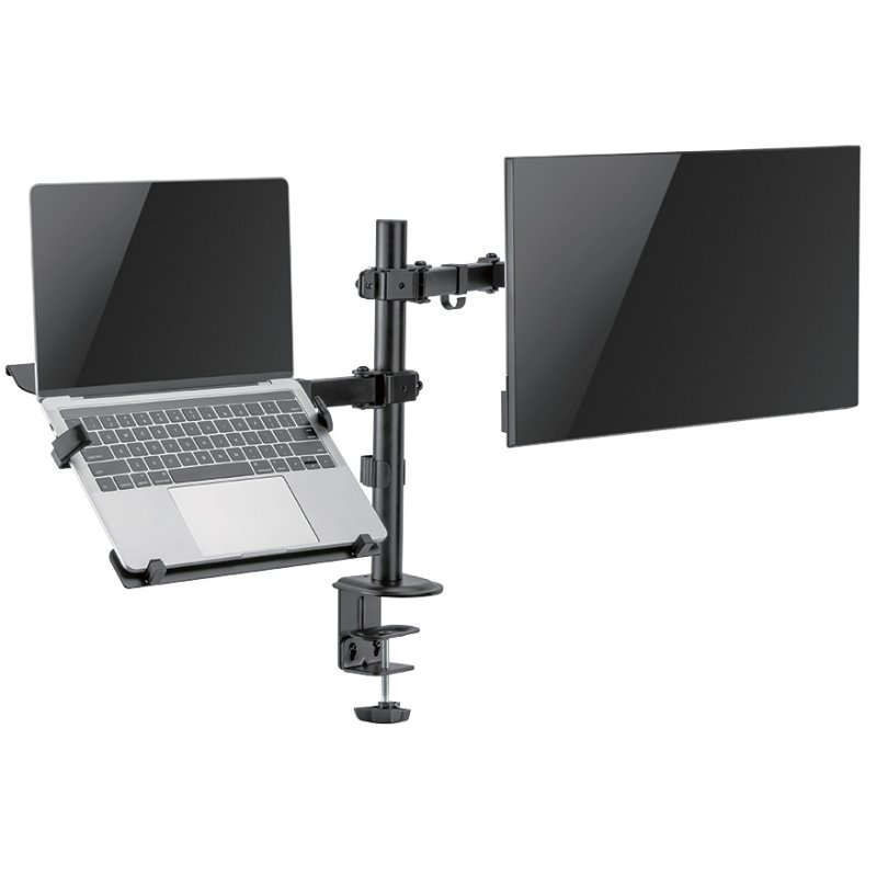 LogiLink monitor arm with laptop holder, black, 17-32 inch, VESA 75×75/100×100